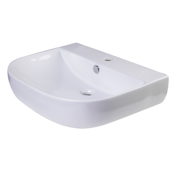 Alfi Brand ALFI brand AB111 24" White D-Bowl Porcelain Wall Mount Bath Sink AB111